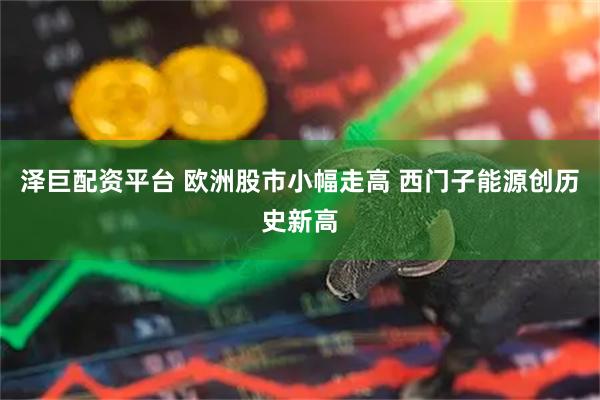 泽巨配资平台 欧洲股市小幅走高 西门子能源创历史新高